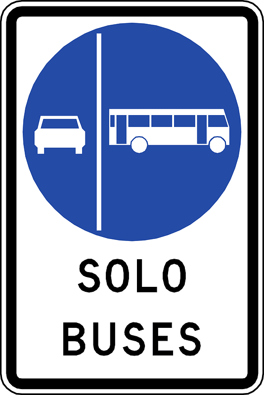 Transit only sign in Chile