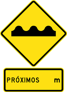 Uneven surface sign in Chile