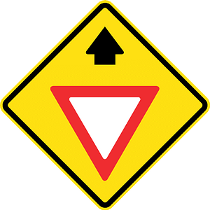 Yield/Give Way sign ahead sign in Chile