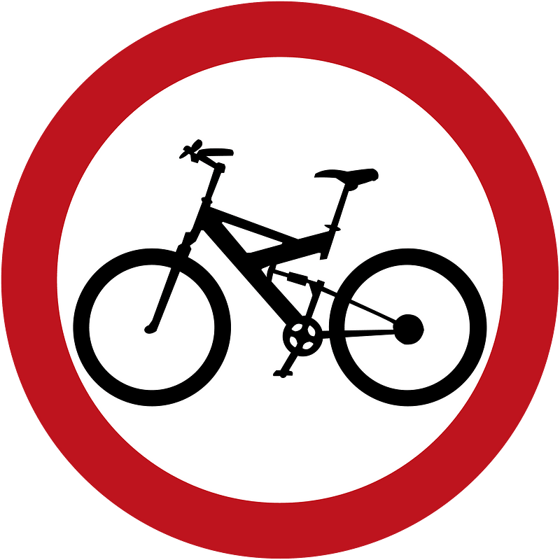 Bicycles only sign in Colombia