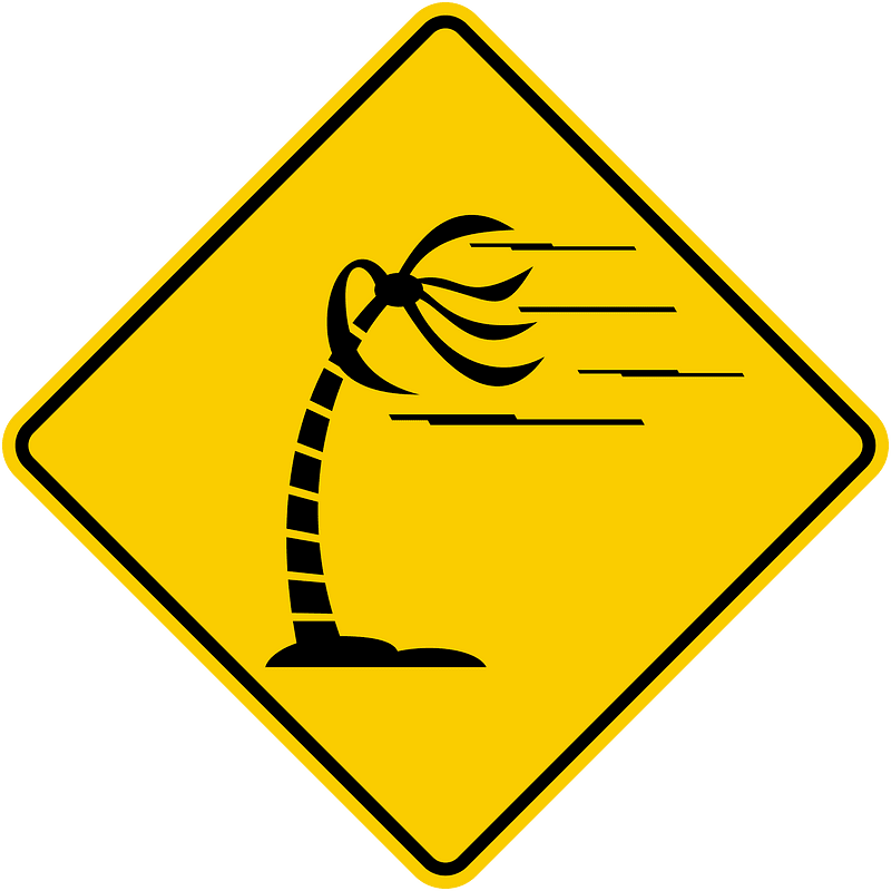 Dangerous crosswinds sign in Colombia