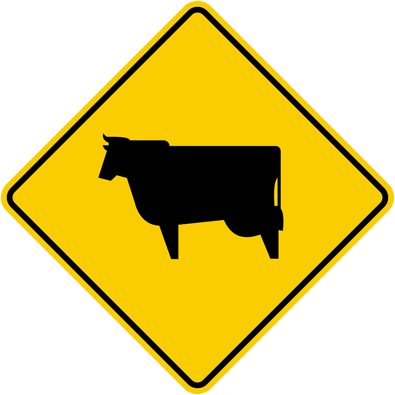 Domestic animals sign in Colombia