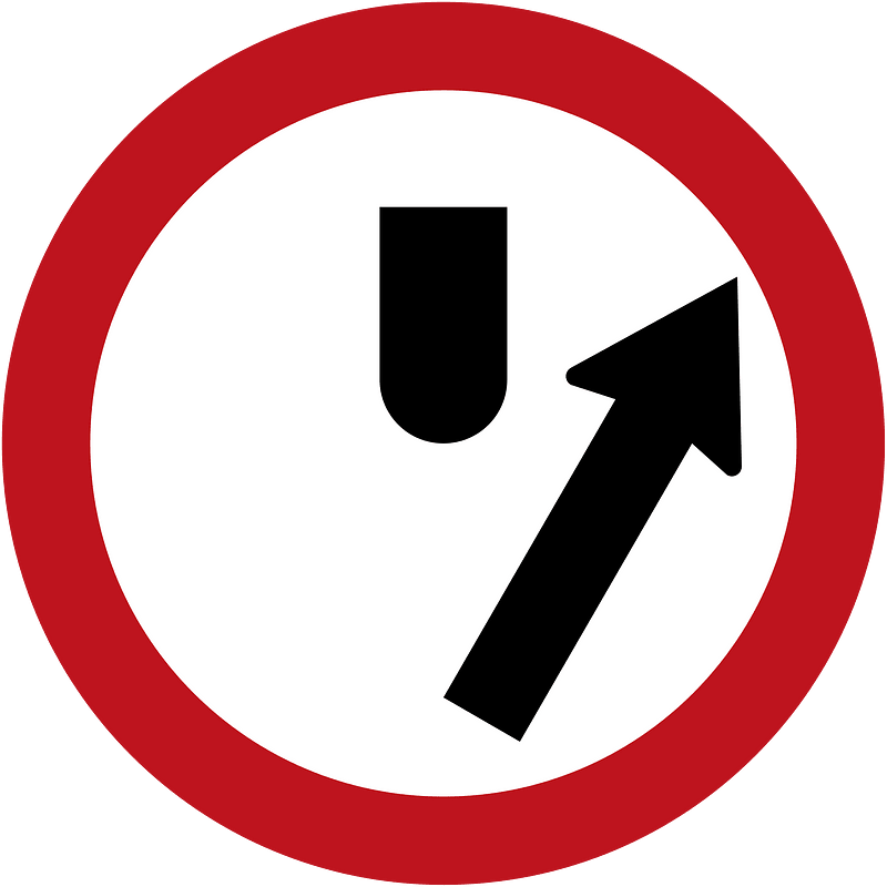 Keep right (or left) sign in Colombia