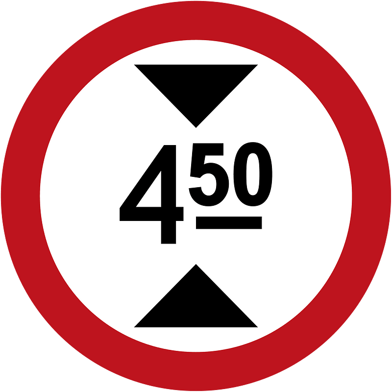 Maximum height sign in Colombia