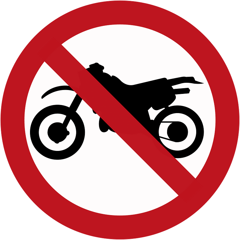 No motorcycles sign in Colombia