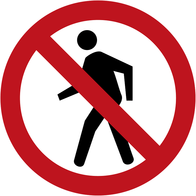 No pedestrians sign in Colombia