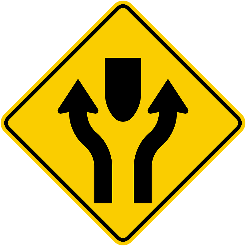 Pass oneither side sign in Colombia