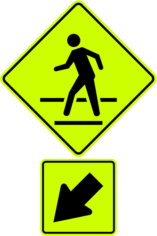 Pedestrian crossing sign in Colombia