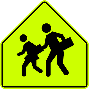 School zone sign in Colombia