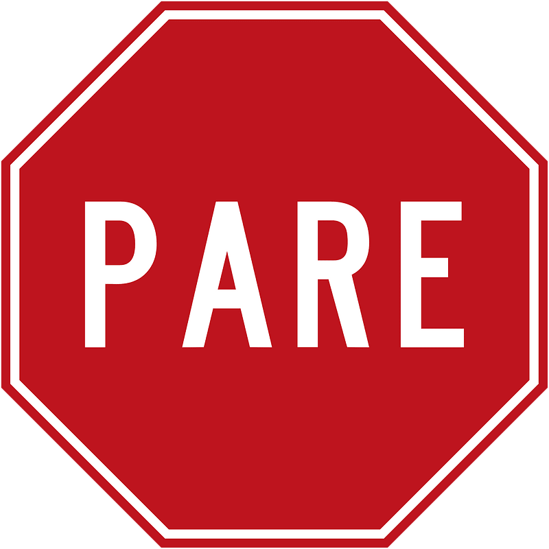 Stop sign in Colombia