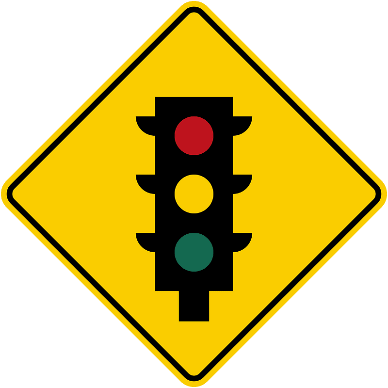 Traffic signals ahead sign in Colombia