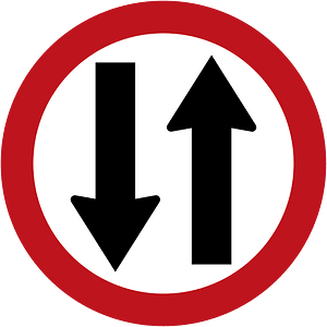 Two-waytraffic sign in Colombia