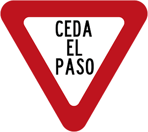 Yield / Give Way sign in Colombia