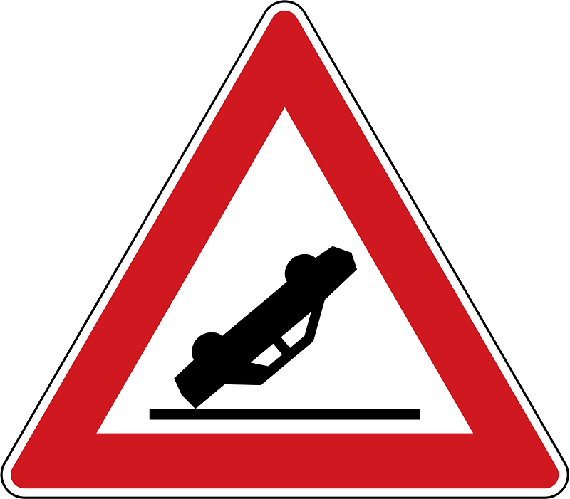 Accident area / accident ahead sign in Czech Republic