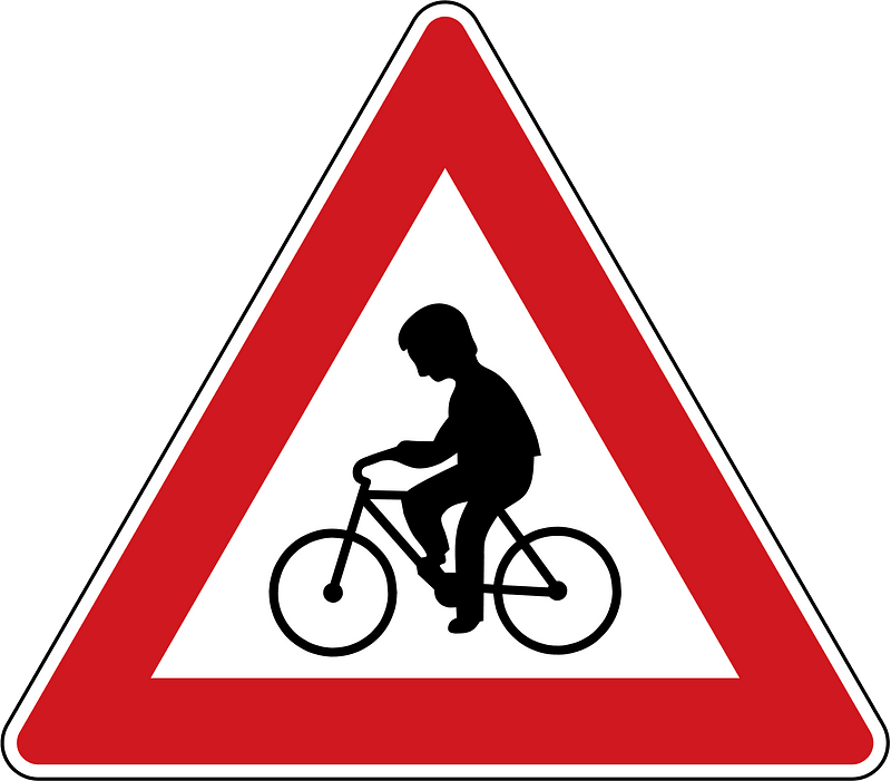 Cyclists ahead sign in Czech Republic