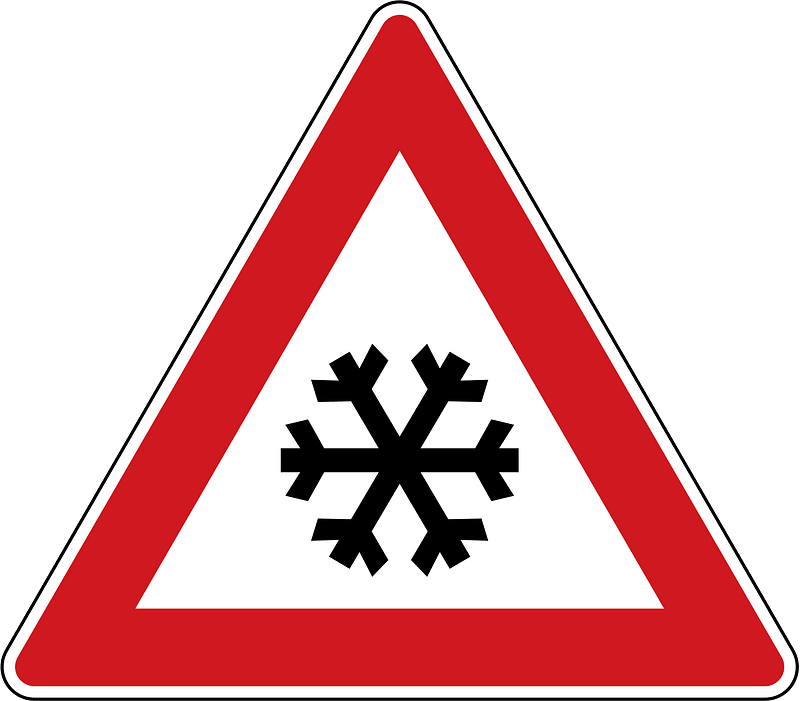 Snow or ice sign in Czech Republic
