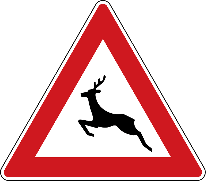 Wild animals sign in Czech Republic
