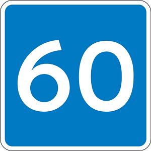 Advisory speed sign in Denmark