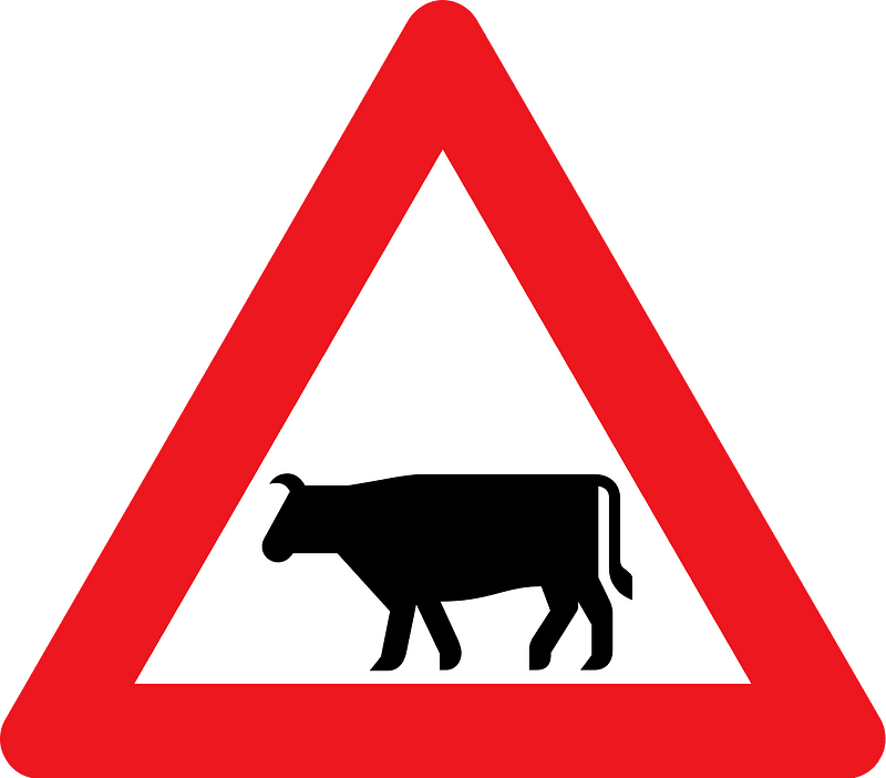 Domestic animals sign in Denmark