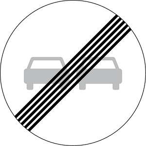 End of no overtaking sign in Denmark