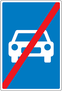 Expressway ends sign in Denmark