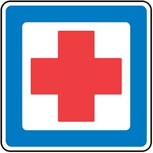 First aid sign in Denmark
