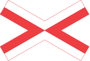Level crossing (one track) sign in Denmark