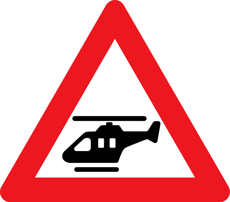 Low-flying aircraft sign in Denmark