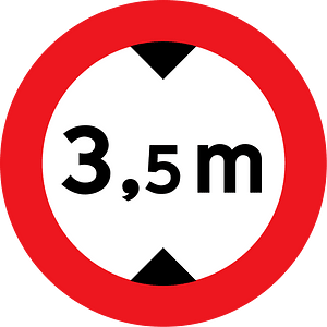 Maximum height sign in Denmark