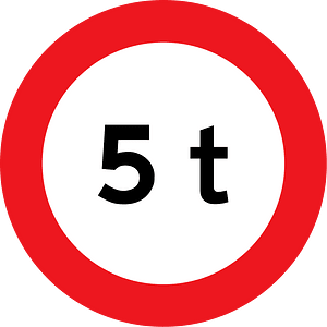 Maximum weight sign in Denmark