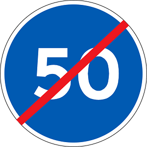 Minimum speed limit ends sign in Denmark