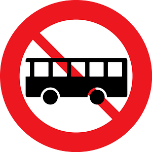 No buses sign in Denmark
