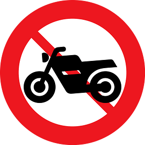 No motorcycles sign in Denmark
