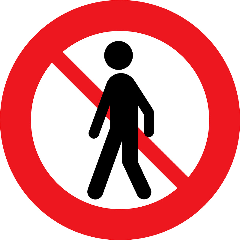 No pedestrians sign in Denmark