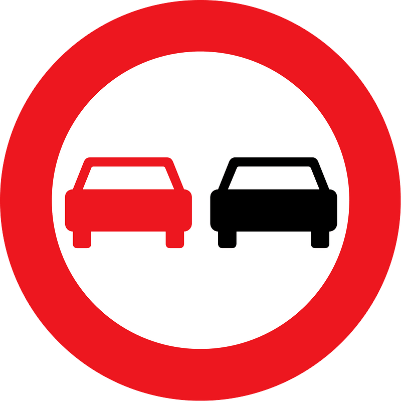 No overtaking sign in Denmark
