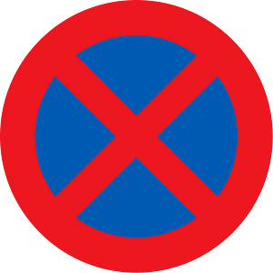 No stopping sign in Denmark