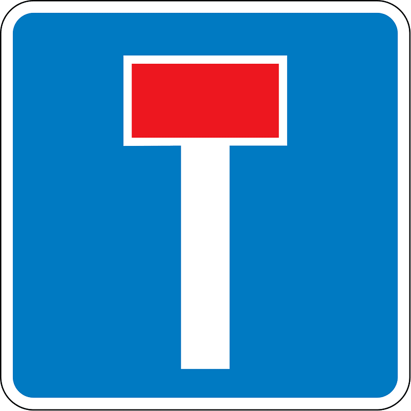 No through road sign in Denmark
