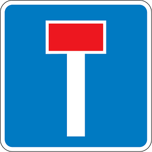 No through road sign in Denmark