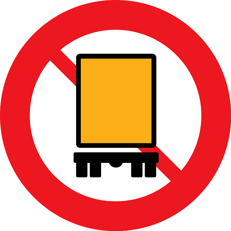 No vehicles carrying dangerous goods sign in Denmark