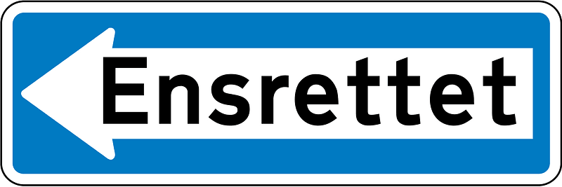 One-way street sign in Denmark