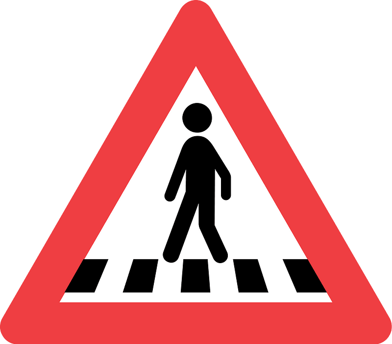 Pedestrian crossing ahead sign in Denmark