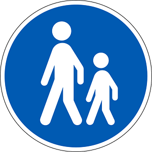 Pedestrians only sign in Denmark