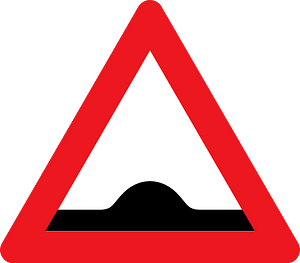 Road hump ahead sign in Denmark