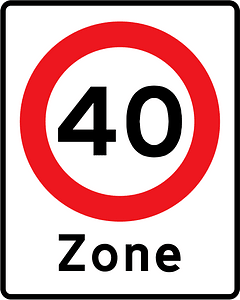 Speed limit zone sign in Denmark