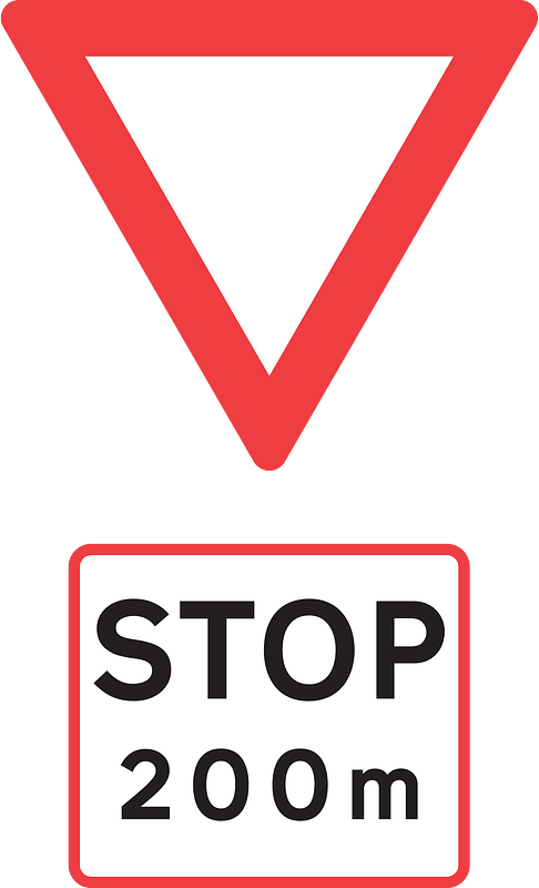 Stop ahead sign in Denmark