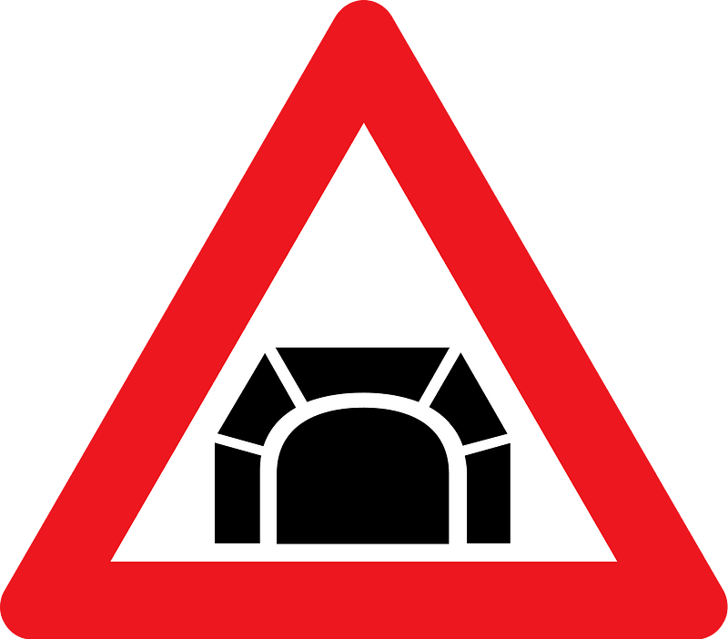 Tunnel ahead sign in Denmark