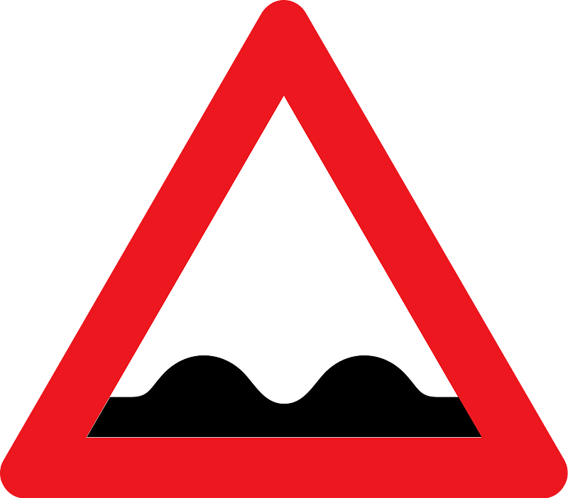 Uneven road ahead sign in Denmark