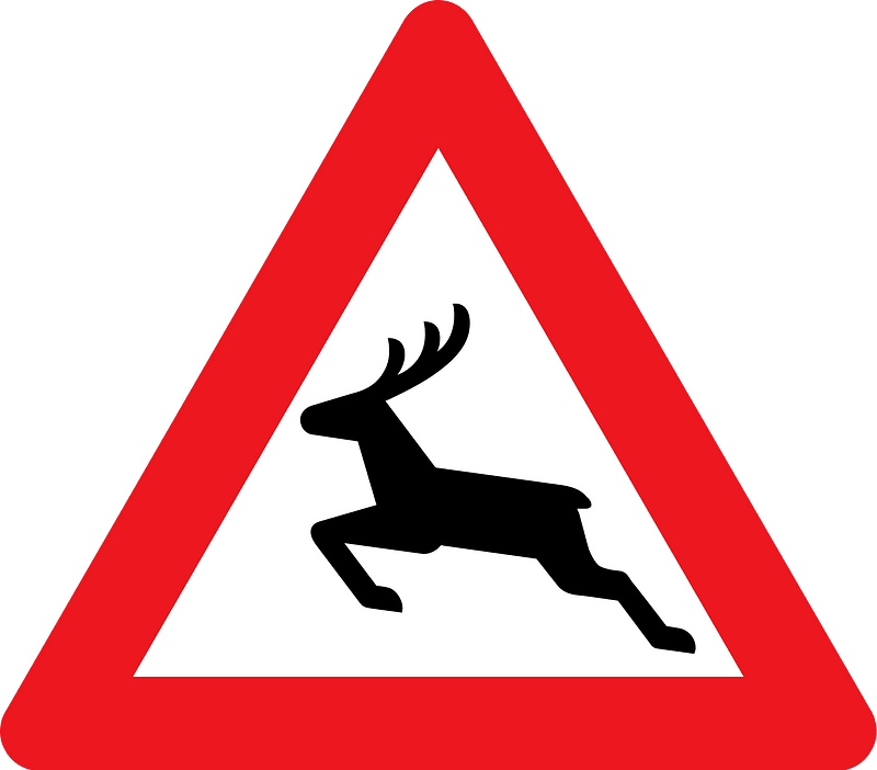 Wild animals sign in Denmark