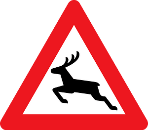 Wild animals sign in Denmark