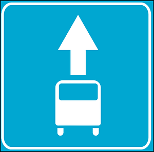 Bus lane sign in Estonia